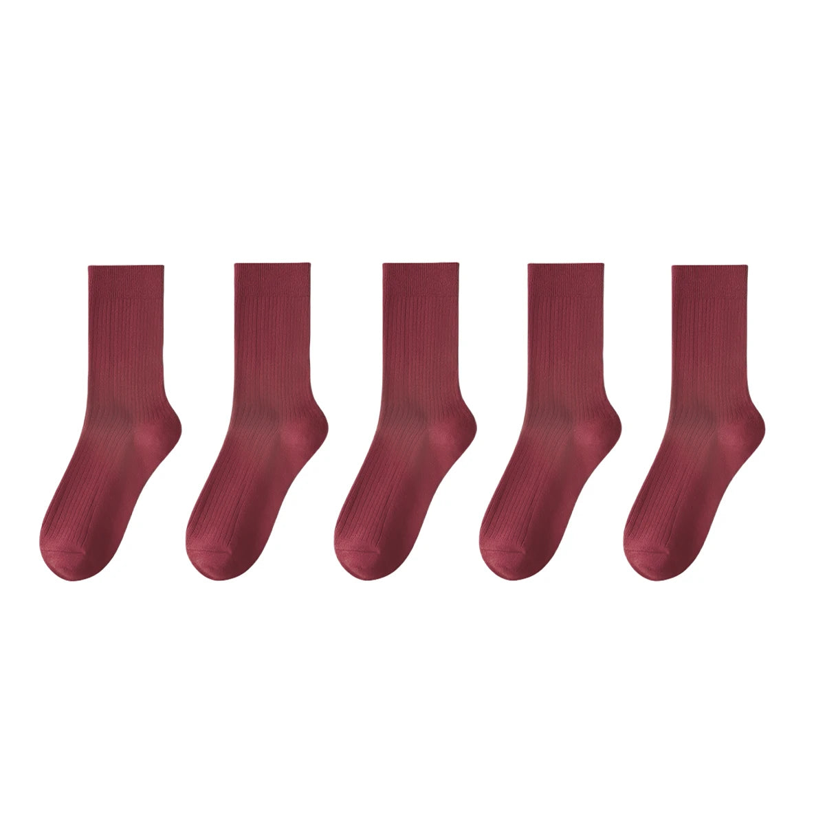 Polyester Elastane Crew Socks Women Casual Mid Tube Set - 8