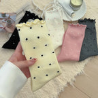 Polyester Spandex Polka Dot Mid Tube Casual Socks