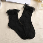 Polyester Lace Ruffle Lolita Socks Mid Tube Casual Wear