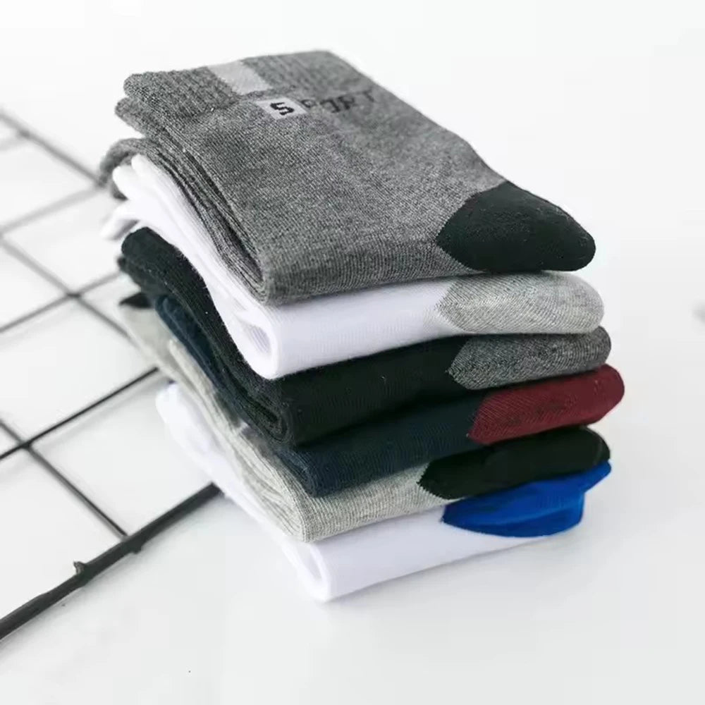 Polyester Elastane Blend Crew Socks Breathable Casual Footwear - 15