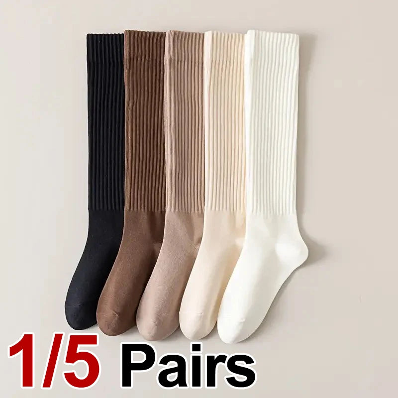 Polyester Elastane Blend Calf Socks for Women - 1