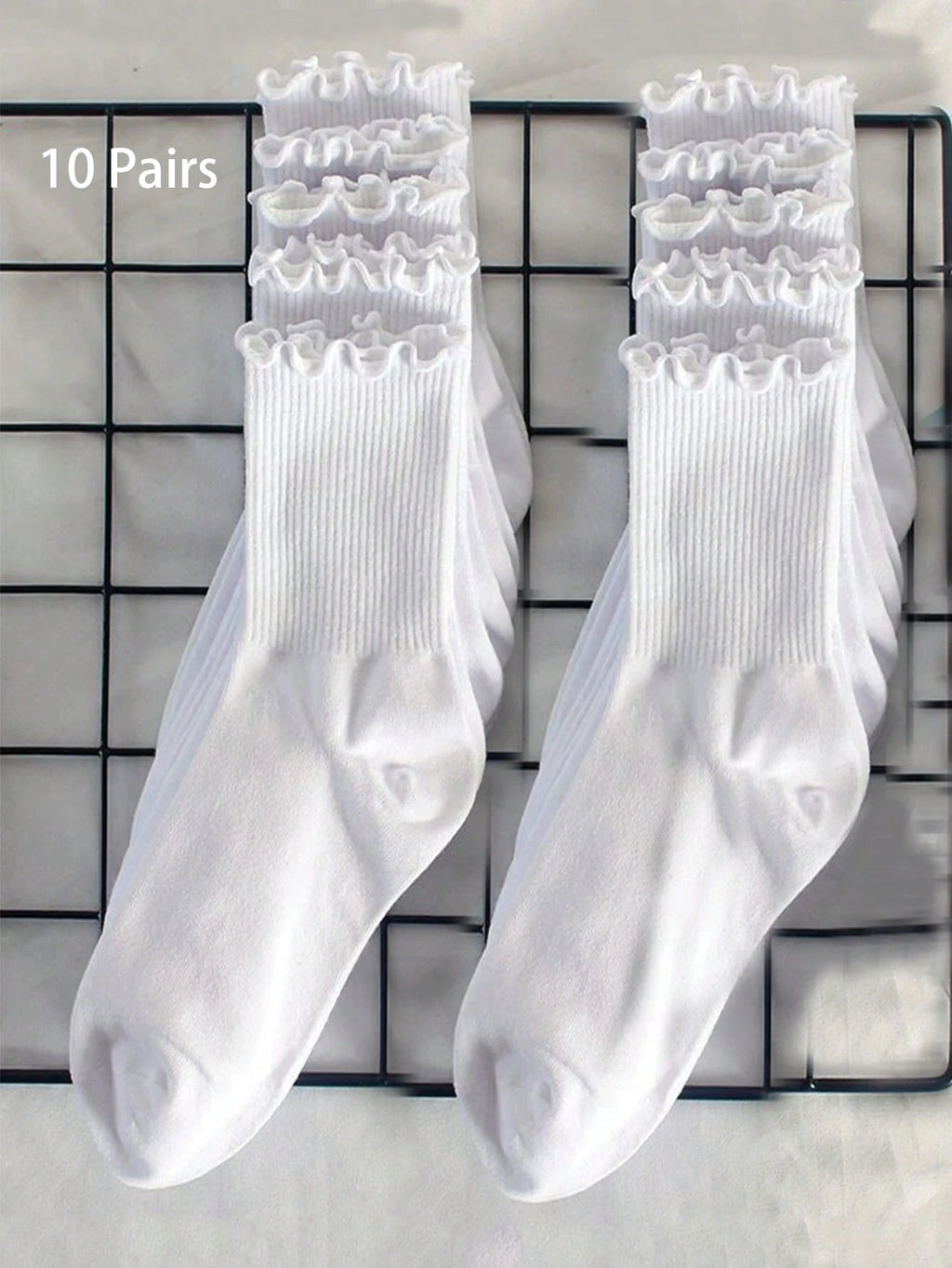 Polyester Spandex Mid Tube Socks 6 Pair Set