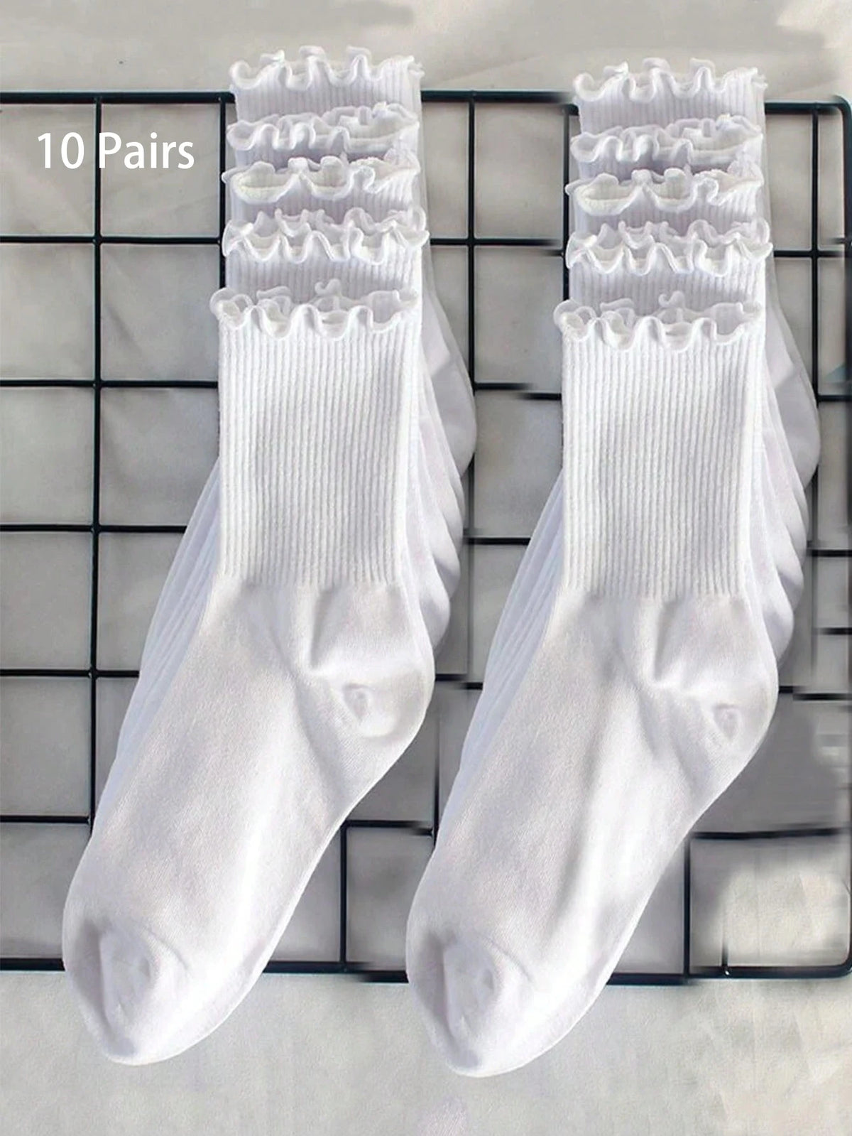 Polyester Spandex Mid Tube Socks 6 Pair Set