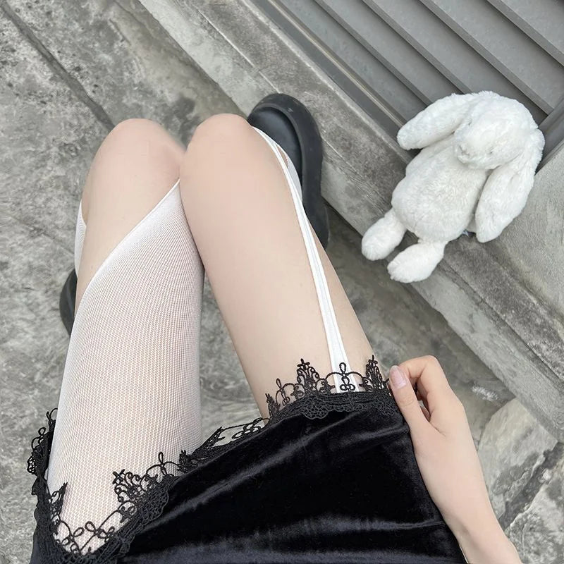 Nylon Mesh Ripped Fishnet Stockings