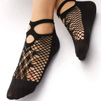 Polyester Elastane Mesh Lace Ankle Socks 5 Pairs