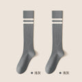 Cotton Polyester Striped Knee High Casual Socks