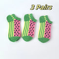 Cotton Blend Watermelon Print Low Cut Ankle Socks