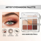 9 Shade Powder Eyeshadow Palette Matte And Glitter Makeup