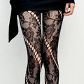 Floral Lace Mesh Patterned Women Tights