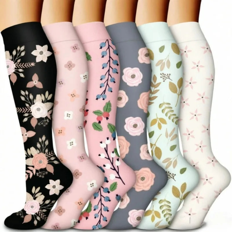 Nylon Polyester Elastane Knee High Compression Socks
