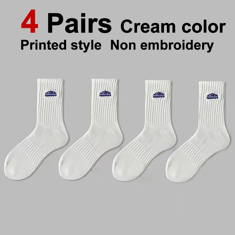 Polyester Blend Crew Socks Casual Footwear 4 Pair Set - 17
