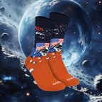 Cotton Blend Space Exploration Mid Calf Crew Socks
