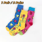 Cotton Blend Artistic Graffiti Pattern Mid Calf Unisex Socks