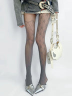 Nylon Elastane Star Pattern Mesh Pantyhose Tights