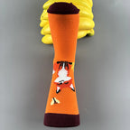 Cotton Blend Fox Print Casual Socks