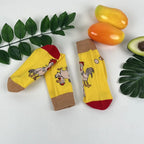 Cotton Blend Hen Pattern Crew Socks