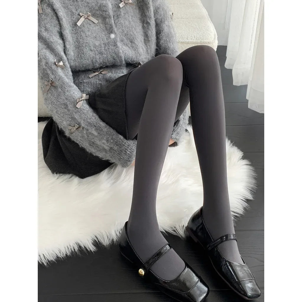 Elastane Nylon Opaque Footed Tights - 21