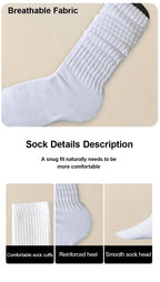 3 Pairs Polyester Spandex Mid Tube Socks