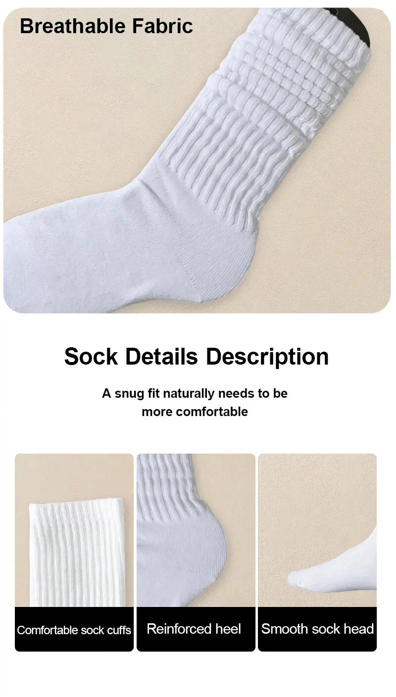 3 Pairs Polyester Spandex Mid Tube Socks