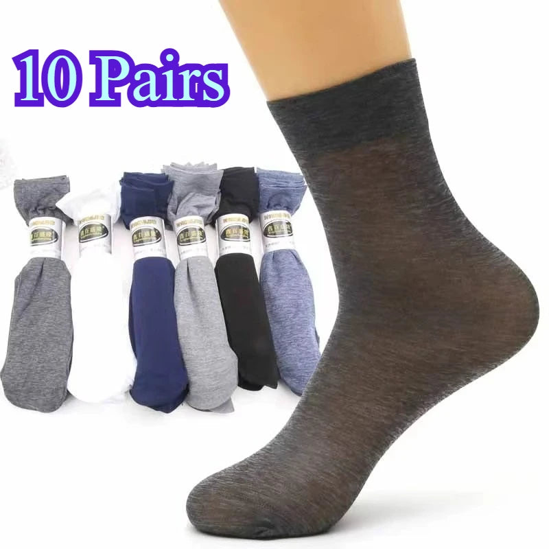 Polyester Mid Calf Casual Socks 10 Pair Set - 1