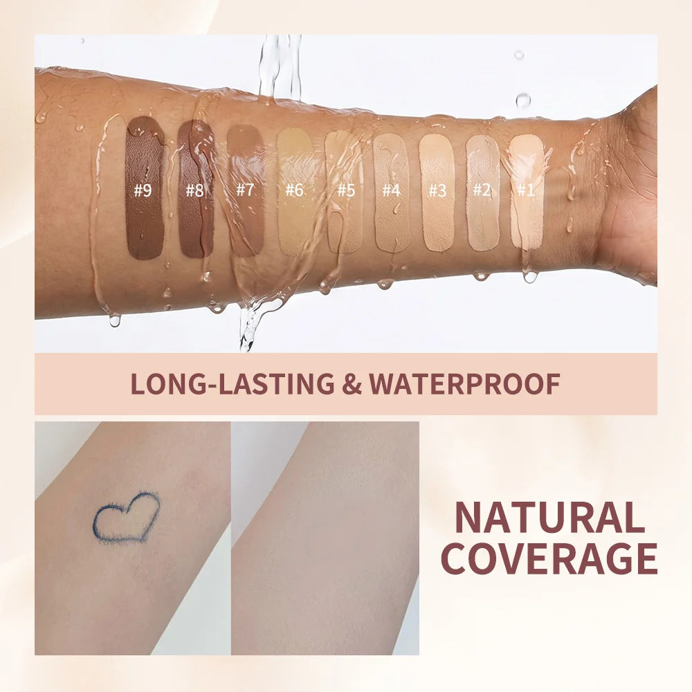 Liquid Matte Foundation Natural Waterproof Coverage Face Makeup