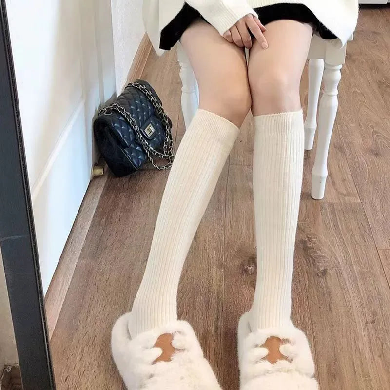 Polyester Blend High Tube Casual Socks for Women