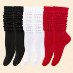 Polyester Elastane Knit Slouch Crew Socks