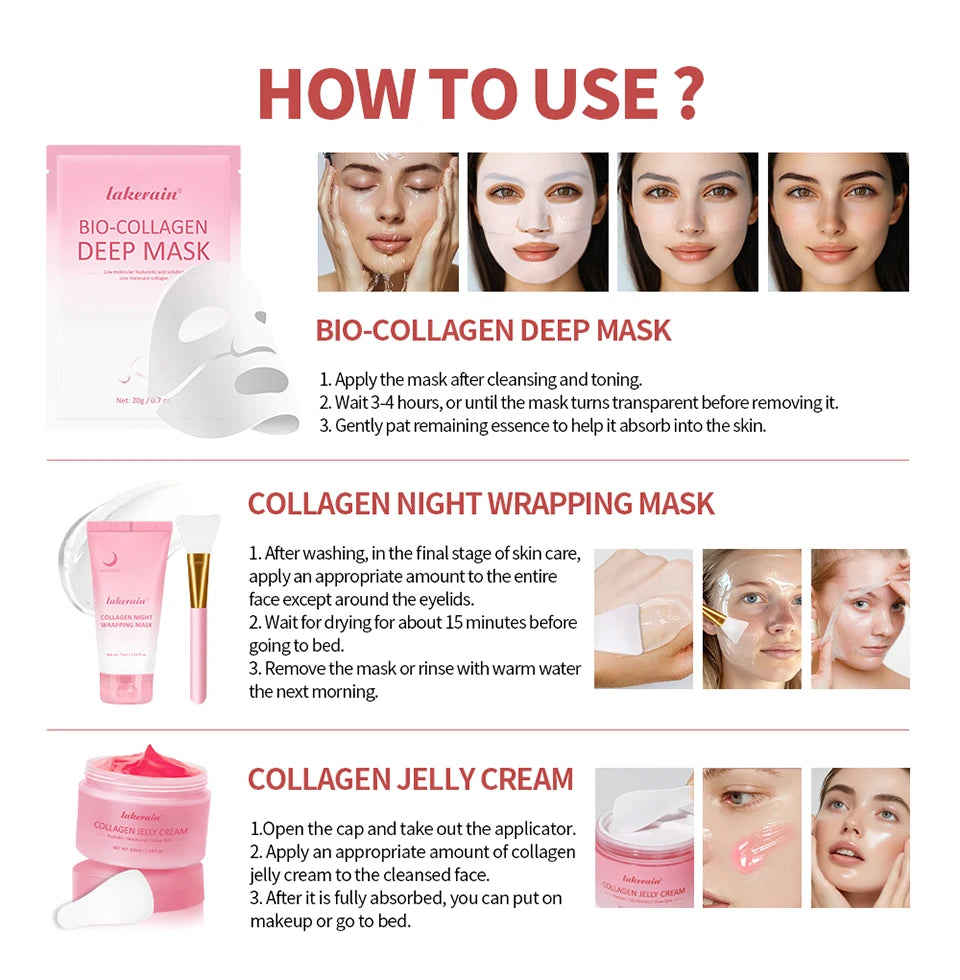 Collagen Skincare Set Deep Nourishment Face Cream and Mask