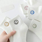 Polyester Elastane Smiling Face Ankle Socks