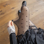 Nylon Polyester Heart Print Tights for Women