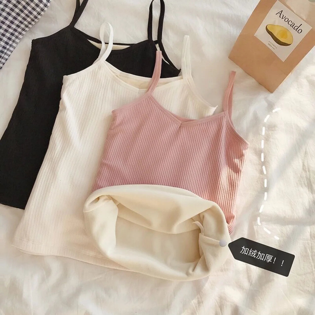 Nylon Knit Tank Top Sleeveless Thermal Vest - 15