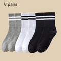 6 Pairs Polyester Spandex Mens Crew Socks