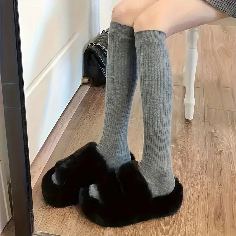 Polyester Blend High Tube Casual Socks for Women