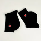 Cotton Blend Embroidered Heart Mid Calf Socks