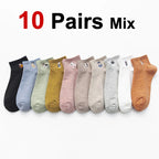 Cotton Embroidered Cartoon Low Tube Socks