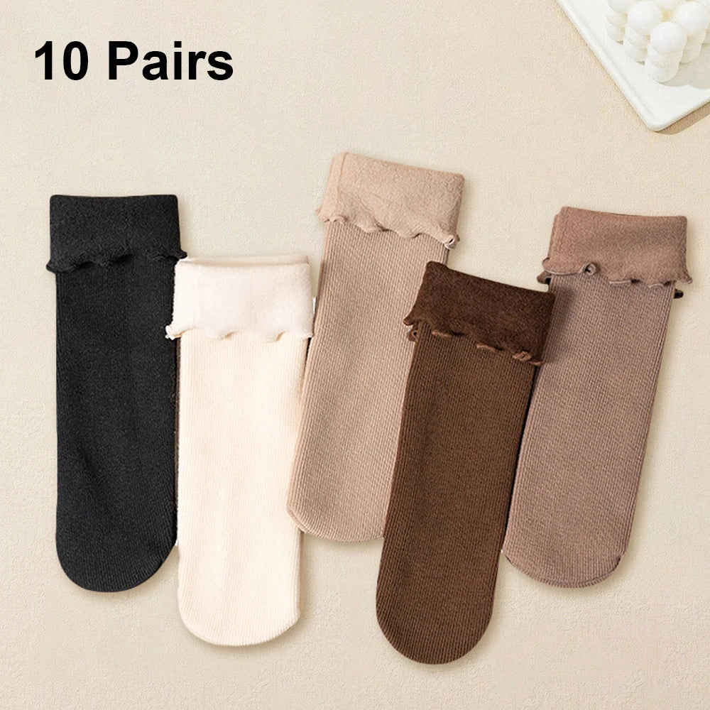 Thickened Thermal Women Socks Polyester Spandex Blend - 13