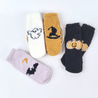 Halloween Pattern Coral Velvet Floor Socks Women Casual Knit