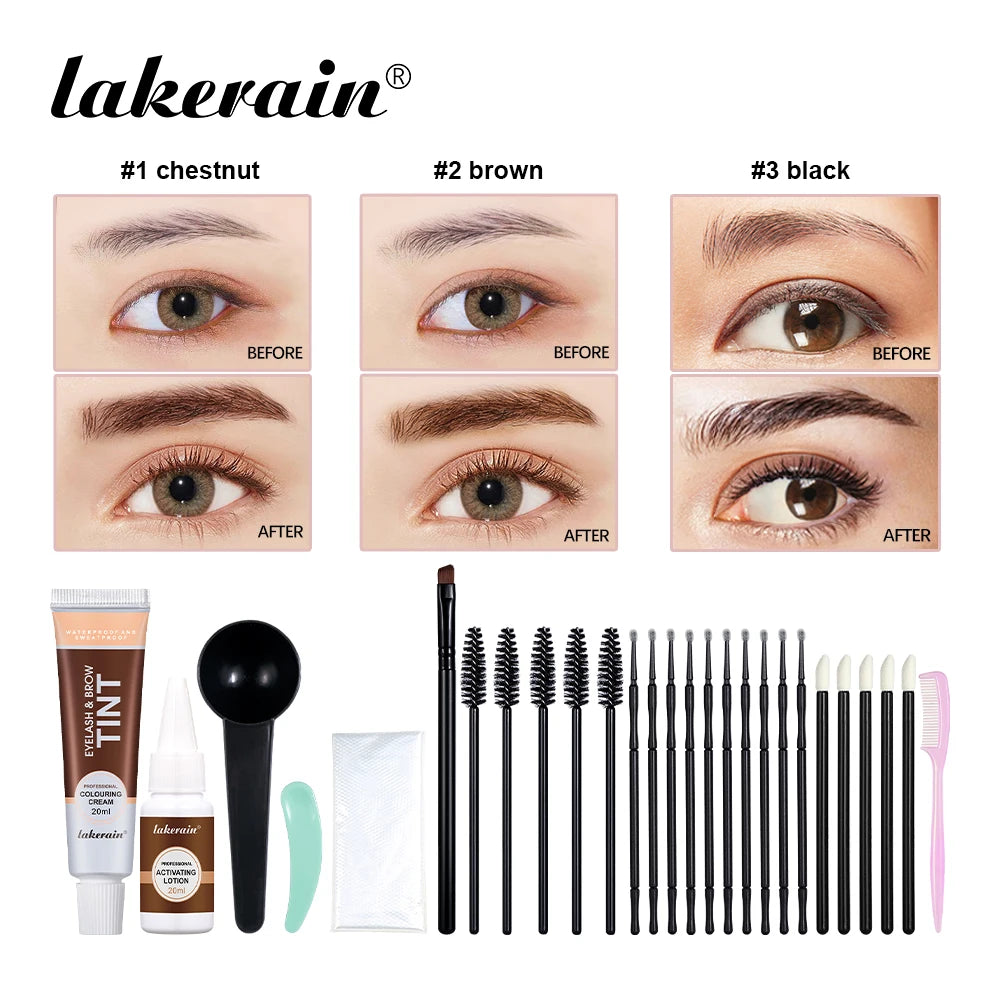 Eyelash and Eyebrow Tinting Kit Waterproof Cosmetic Dye