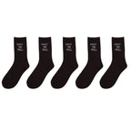 Polyester Elastane Crew Socks Letter Graphic Footwear