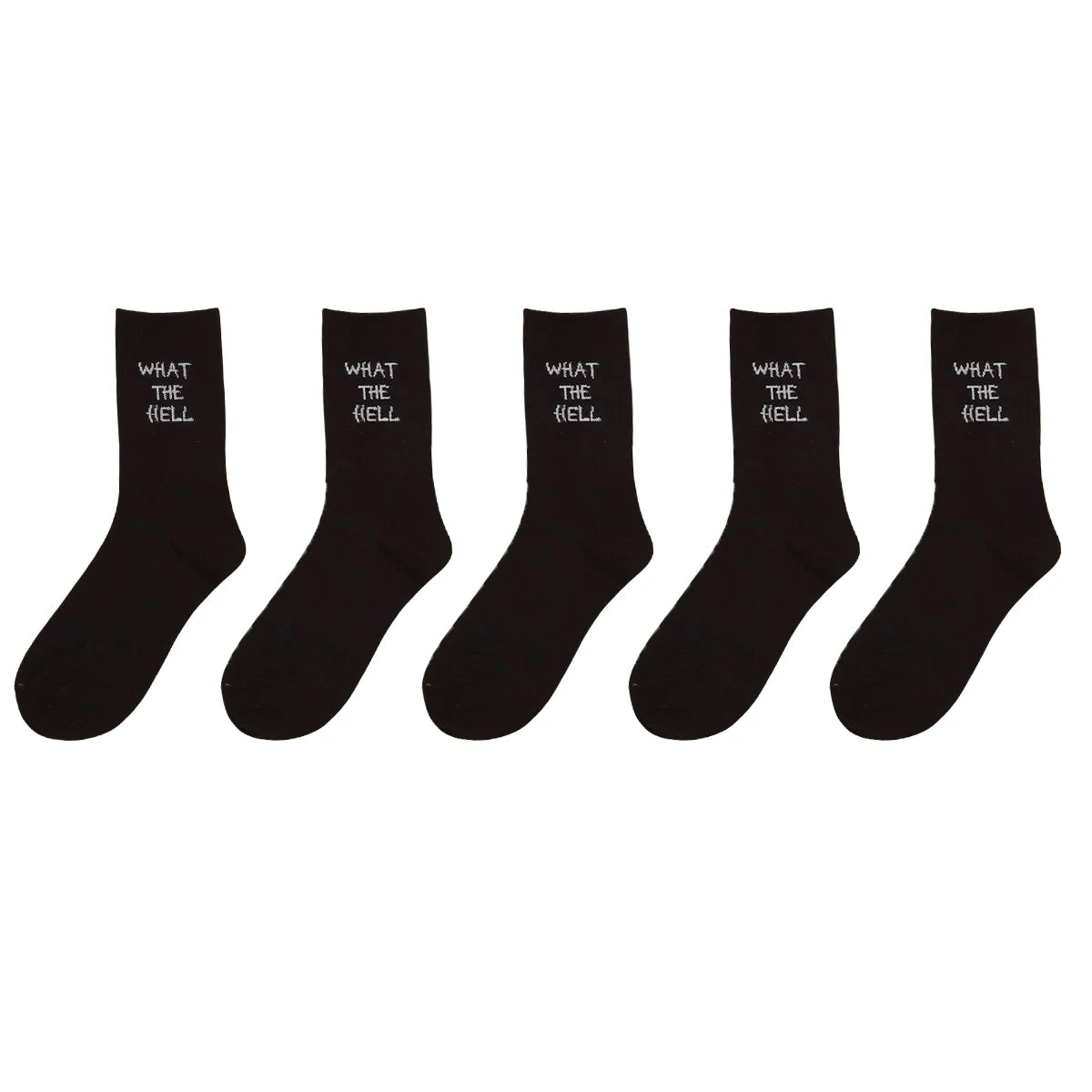 Polyester Elastane Crew Socks Letter Graphic Footwear