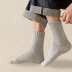 Mens Polyester Spandex Knit Crew Socks