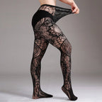 Geometric Lace Pattern Nylon Pantyhose