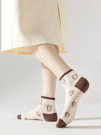 Polyester Blend Casual Cartoon Ankle Socks 5 Pack