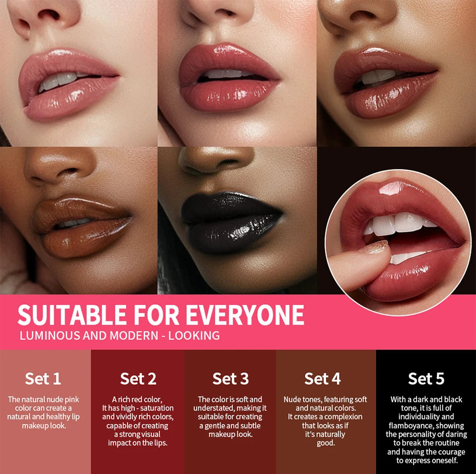 Matte Lipstick and Lip Liner Makeup Set