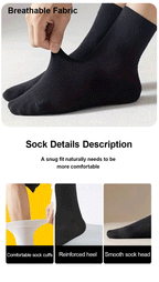 6 Pairs Polyester Spandex Mens Crew Socks
