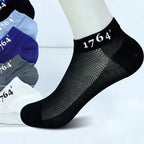 10 Pairs Mens Polyester Elastane Breathable Mesh Ankle Socks