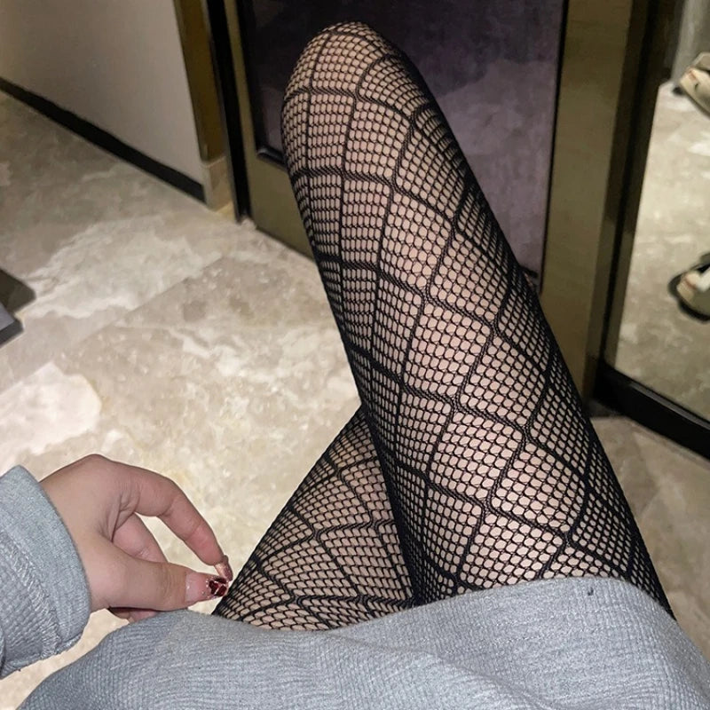 Nylon Elastane Floral Lace Fishnet Tights Pantyhose - 18