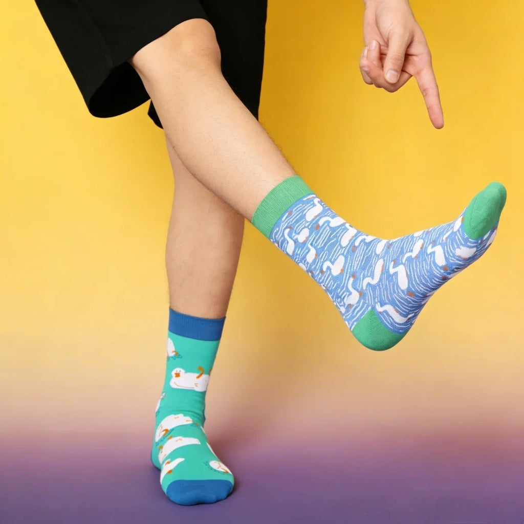 Cotton Blend Duck Pattern Crew Socks