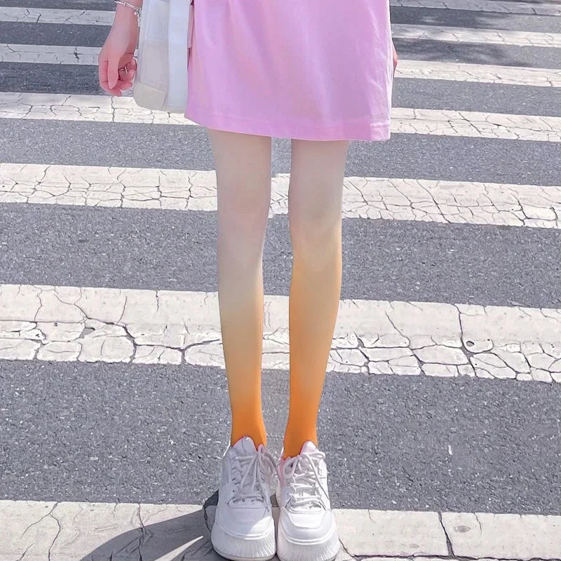Gradient Nylon Core Yarn Pantyhose Stockings
