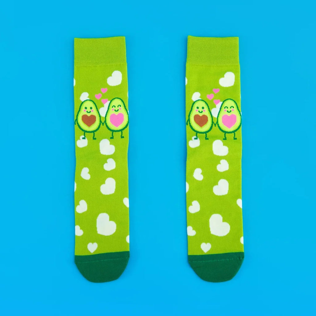 Cotton Blend Avocado Heart Pattern Mid Calf Socks